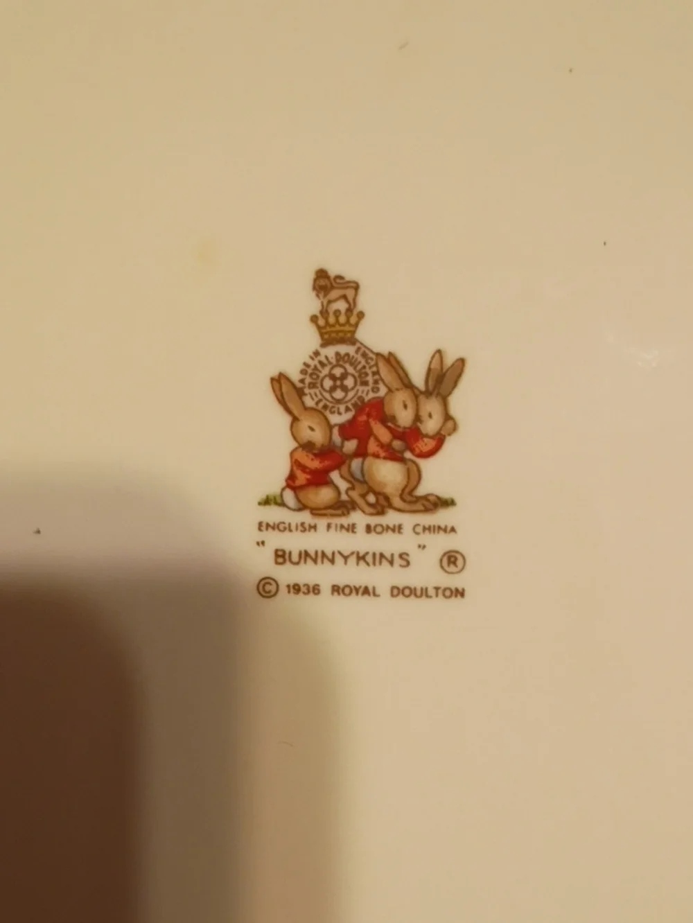 2 Royal Doulton Cream and Brown Bunny Family Children's Plates